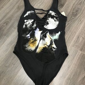 2 for $10 Forever 21 wolf moon bodysuit